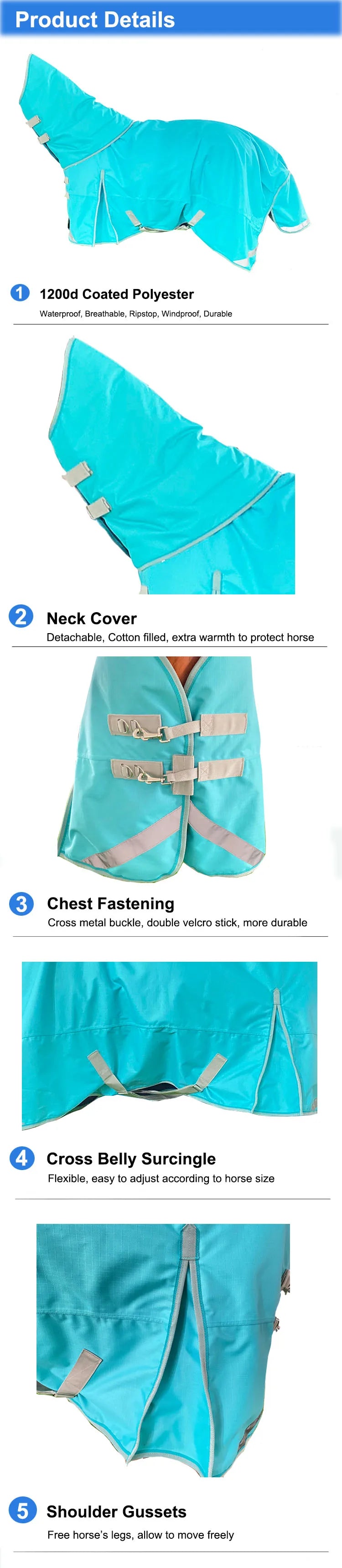 Retail Fashionable Light weight Winter Waterproof Horse Rugs Customized High Quality Outdoor Horse Blanket