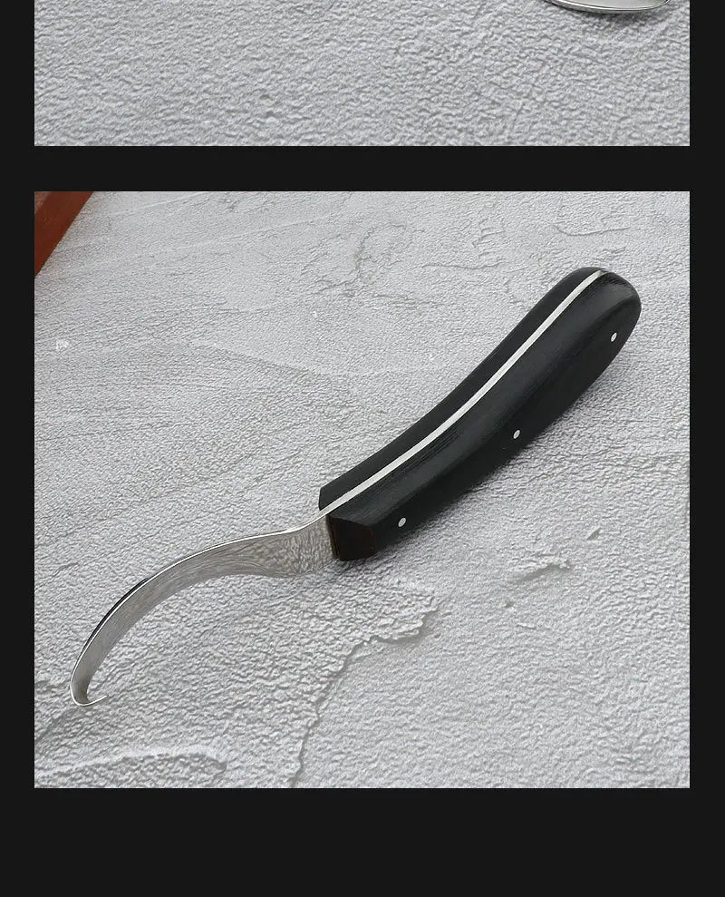 Hoof trimming knives, hoof trimming tools, double-edged stainless steel hoof knives, cattle, horses, sheep, donkeys, and stables