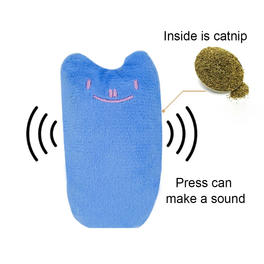 Teeth Grinding Catnip Toys Funny Interactive Plush Cat Toy Pet Kitten Chewing Vocal Toy Claws Thumb Bite Cat Mint For Cats