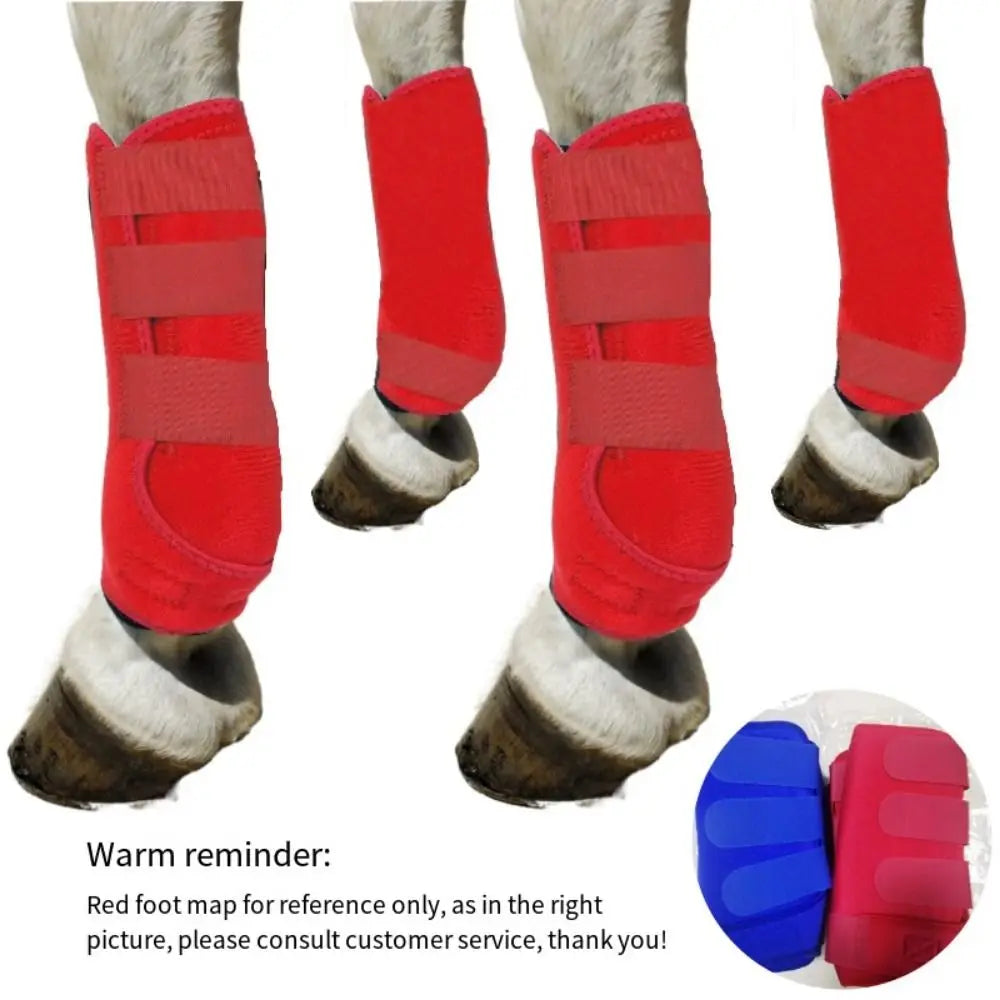 4pcs/set Colorful Horse Sport Boots Set Durable Breathable Horse Leg Wraps Easy To Wear Comfortable Front Hind Legs Guard