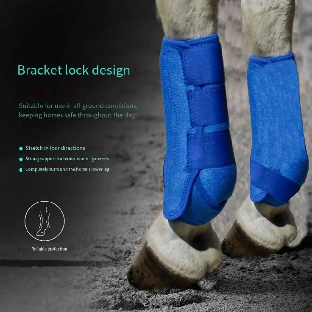 4pcs/set Colorful Horse Sport Boots Set Durable 3 Size Horse Leg Wraps Easy To Wear Comfortable Front Hind Legs Guard