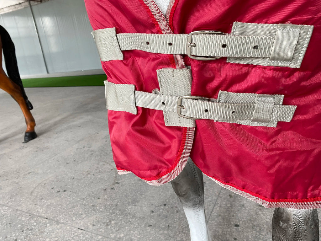 High Quality 1200D Polyester Wine Red Horse Rug Winter Warm Waterproof Breathable Horse Quilted Blanket