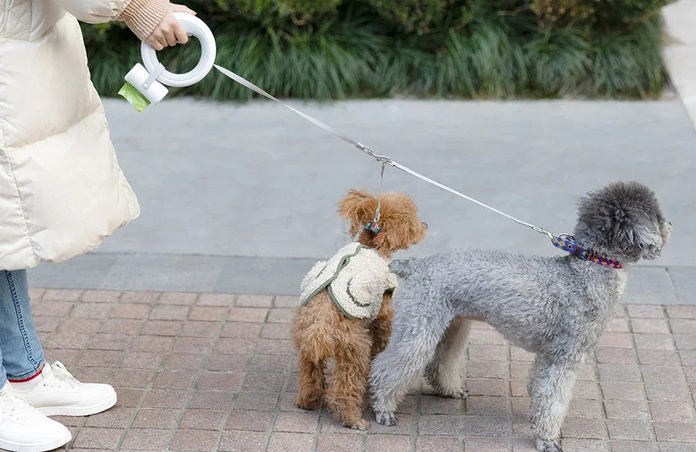 Pet Leash Accessories Pet Poop Bag Dispenser Extension Belt for 2 Pet Replaceable Belt Poop Bags for Pet Walk Ease Moestar