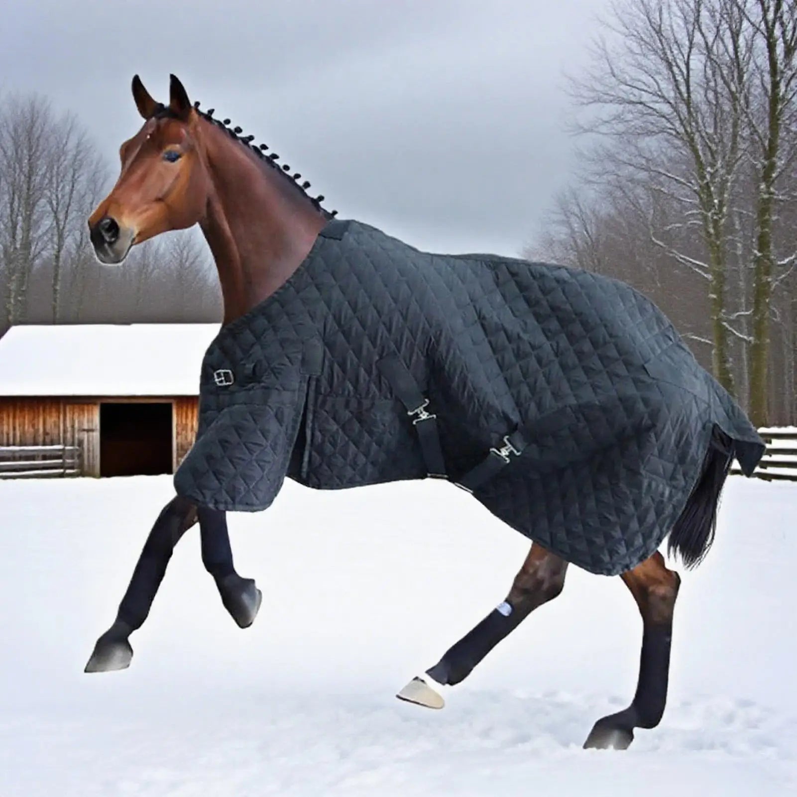 Adjustable Horse Blanket, Breathable Equine Clothing for Travel & Outdoor, Comfortable Pet Care Sheets for Farm Barn Activities