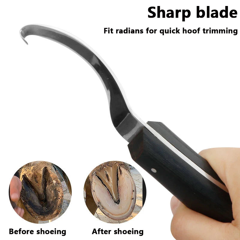 Hoof trimming knives, hoof trimming tools, double-edged stainless steel hoof knives, cattle, horses, sheep, donkeys, and stables