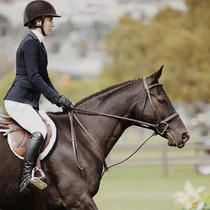 High Boots Horse Knee Rider PU Leather Shoes RidingEquestrian Long Bootcut Rider Wide Shaft Medieval Costume For Women