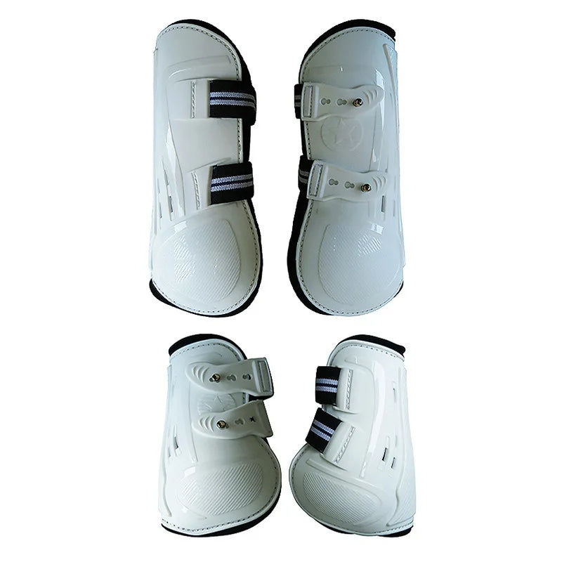 1 Set of 4 Horse Boots Open Front Jumping Tendon Sport Boots Secure Leg Protection Classic Breathable Equestrian Equipment