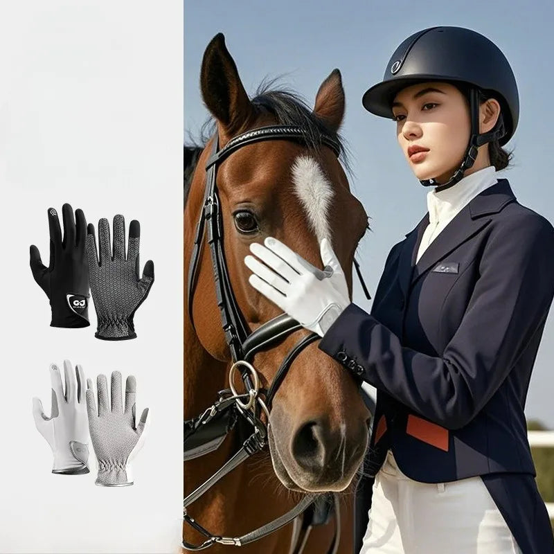 Equestrian Gloves Outdoor Equestrian Equipment Sun Protection Horse Riding Clothes Wear-resistant Horse Racing Touch Screen