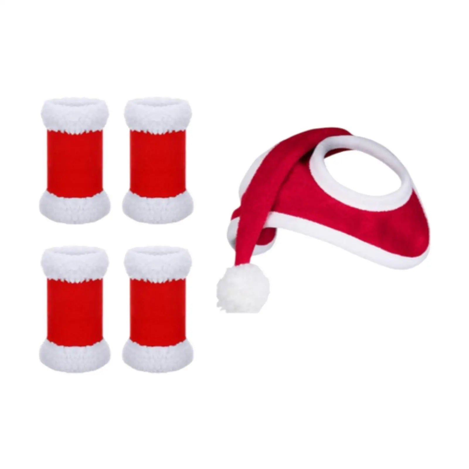 4Pcs Horse Leg Wraps Horse Christmas Hat Velvet Equestrian Equipment Xmas Hat Leg Boots for Parade Party Favors Christmas