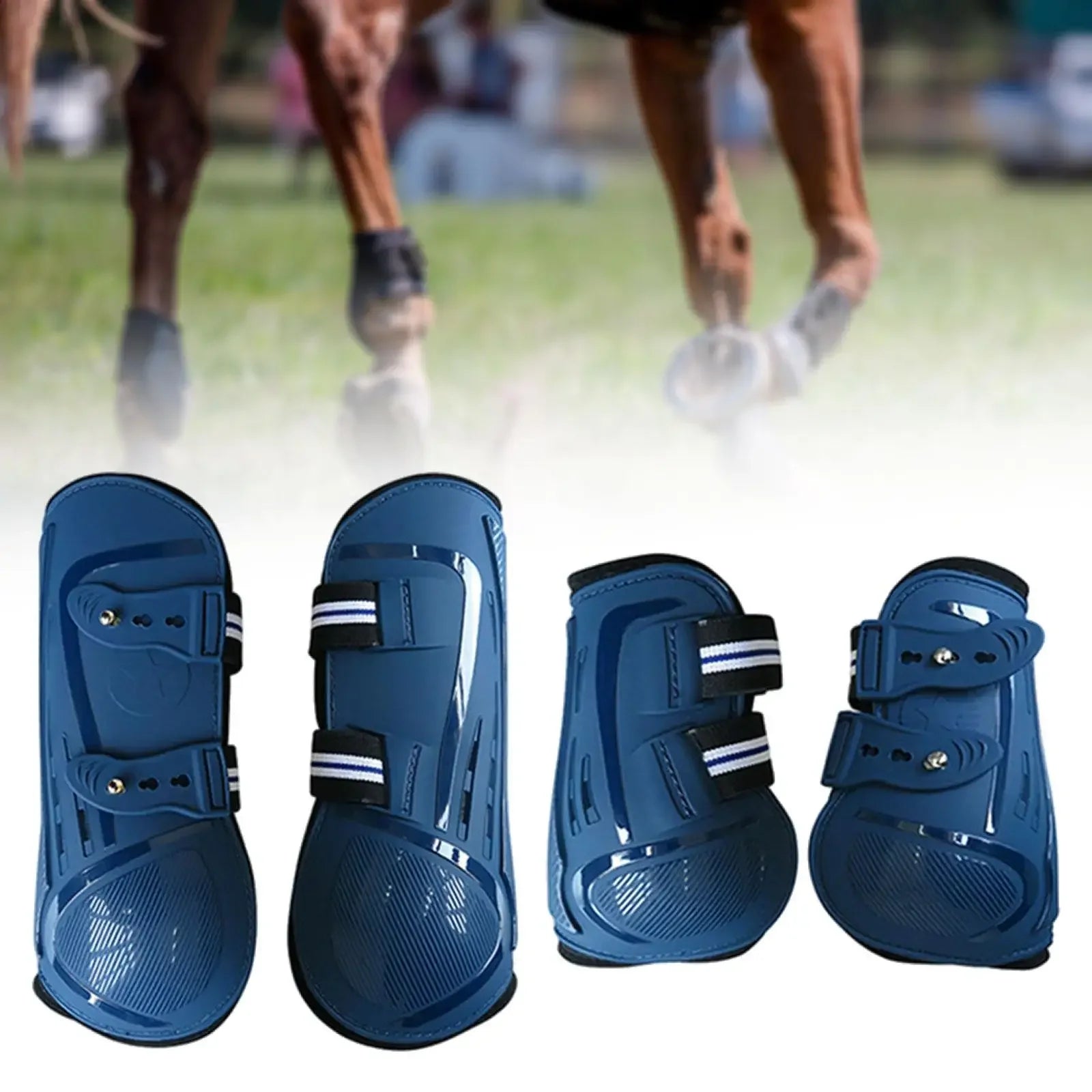 1 Set of 4 Horse Boots Open Front Jumping Tendon Sport Boots Secure Leg Protection Classic Breathable Equestrian Equipment