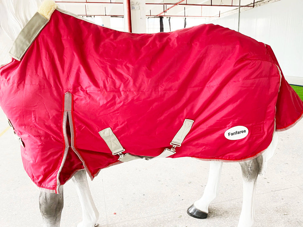 High Quality 1200D Polyester Wine Red Horse Rug Winter Warm Waterproof Breathable Horse Quilted Blanket