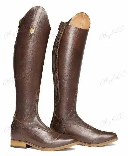 High Boots Horse Knee Rider PU Leather Shoes RidingEquestrian Long Bootcut Rider Wide Shaft Medieval Costume For Women