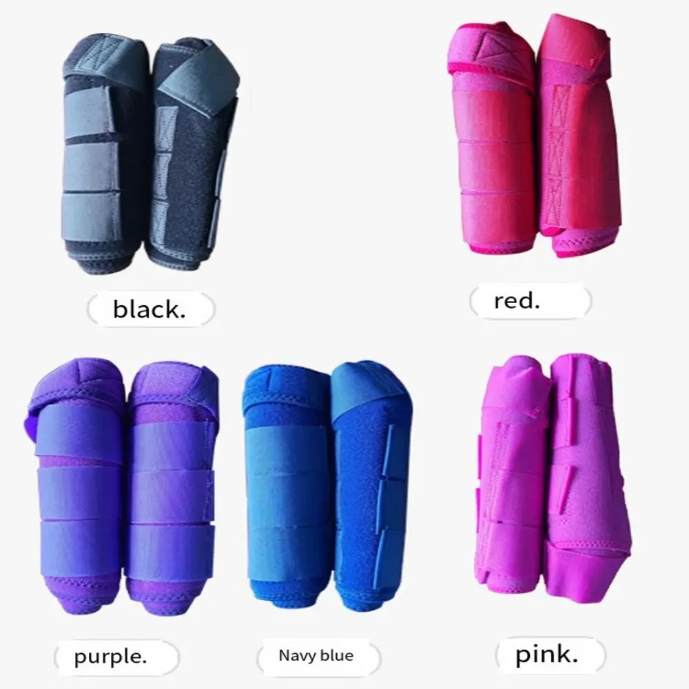 4pcs/set Colorful Horse Sport Boots Set Durable Breathable Horse Leg Wraps Easy To Wear Comfortable Front Hind Legs Guard
