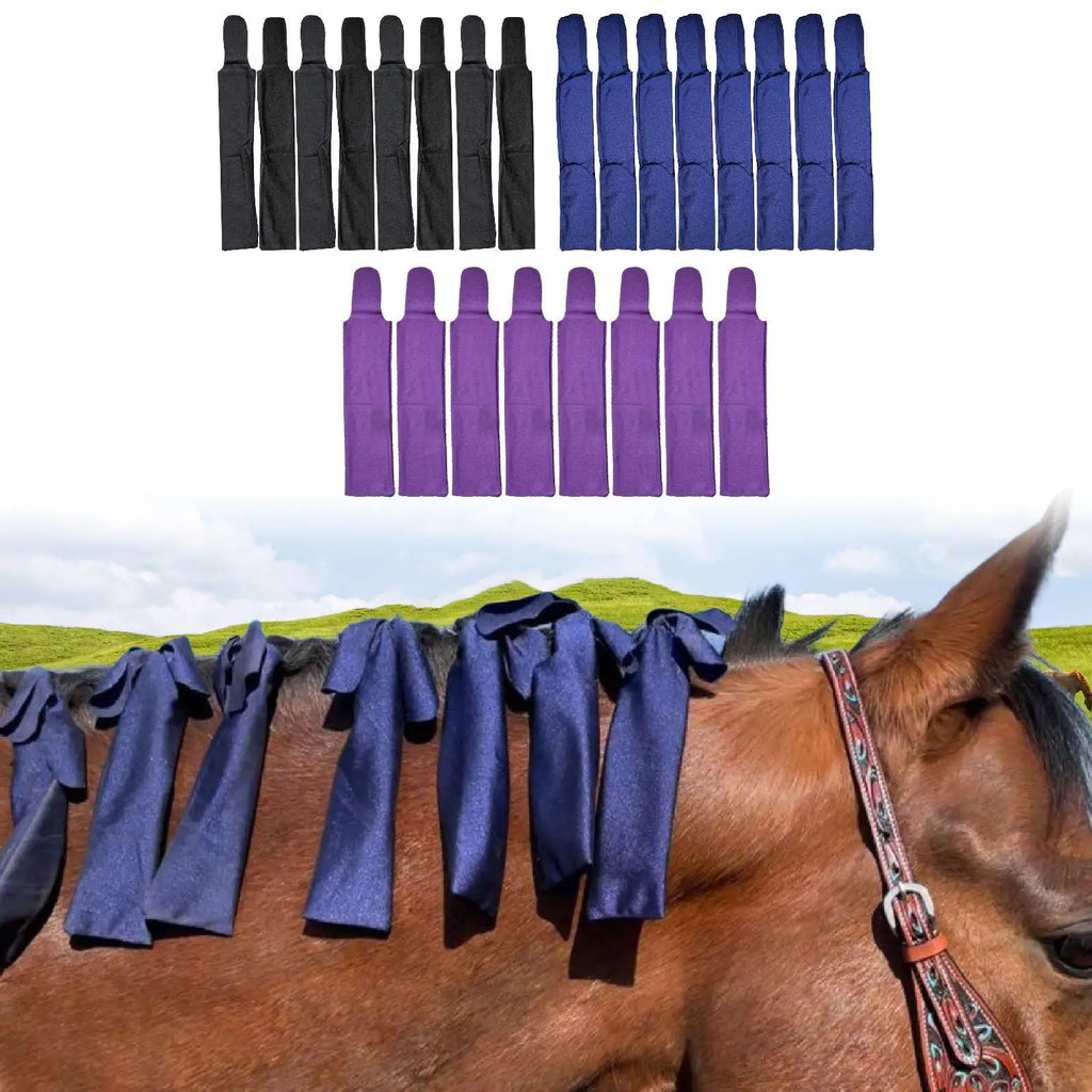 8Pcs Horse Mane Bags Prevents Tangles Rubbing Out and Breakage Wraps for Farm Outdoor Grooming Supplies Horse Care Stable