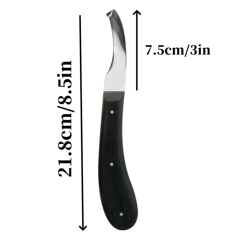 Hoof trimming knives, hoof trimming tools, double-edged stainless steel hoof knives, cattle, horses, sheep, donkeys, and stables