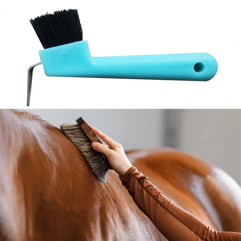 Functional Horse Care Cleaning Brush Hanging Hole Horseshoe Brush Horse Grooming Horseshoe Brush for Indoor