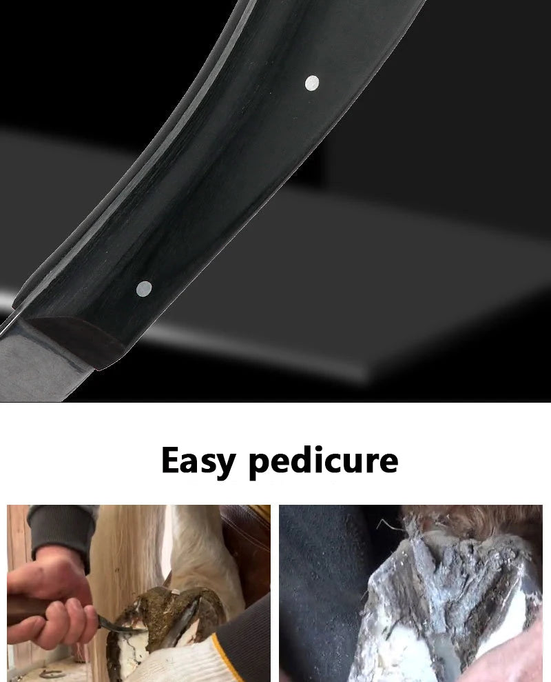 Hoof trimming knives, hoof trimming tools, double-edged stainless steel hoof knives, cattle, horses, sheep, donkeys, and stables