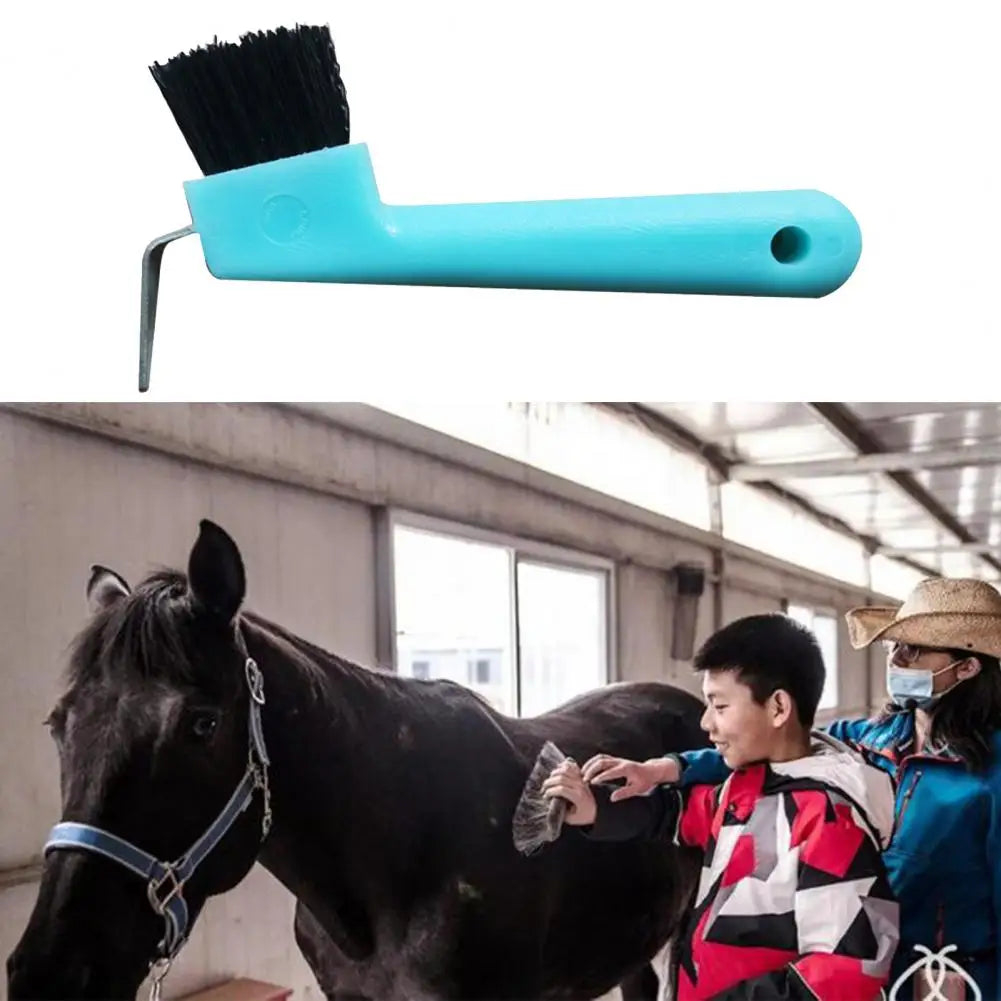 Functional Horse Care Cleaning Brush Hanging Hole Horseshoe Brush Horse Grooming Horseshoe Brush for Indoor