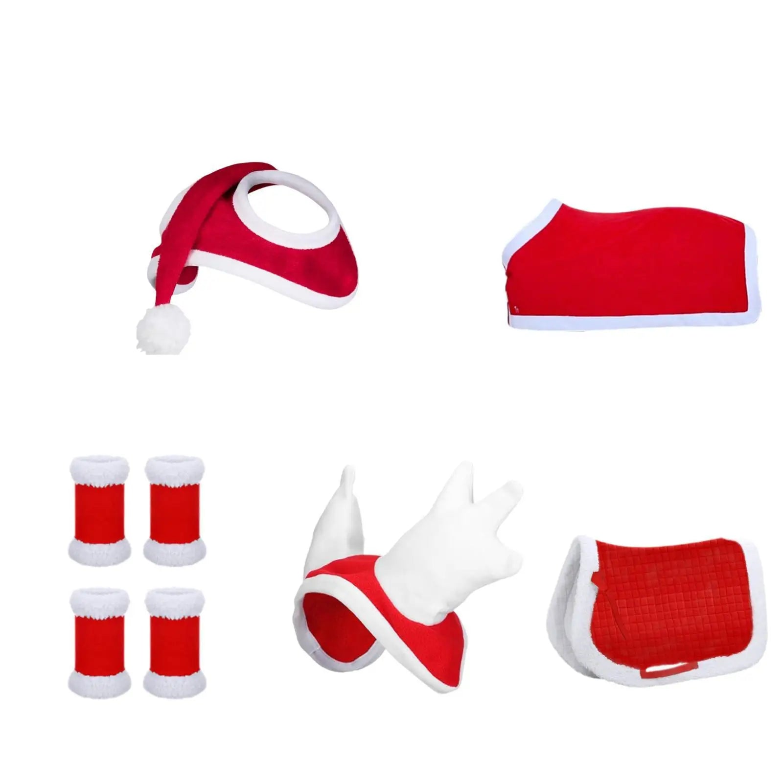 Horse Christmas Hat Horse Santa Hat Headwear Thick Warmer Riding Race Xmas Horse Hat Horse Party Hat for Livestock, Dress up