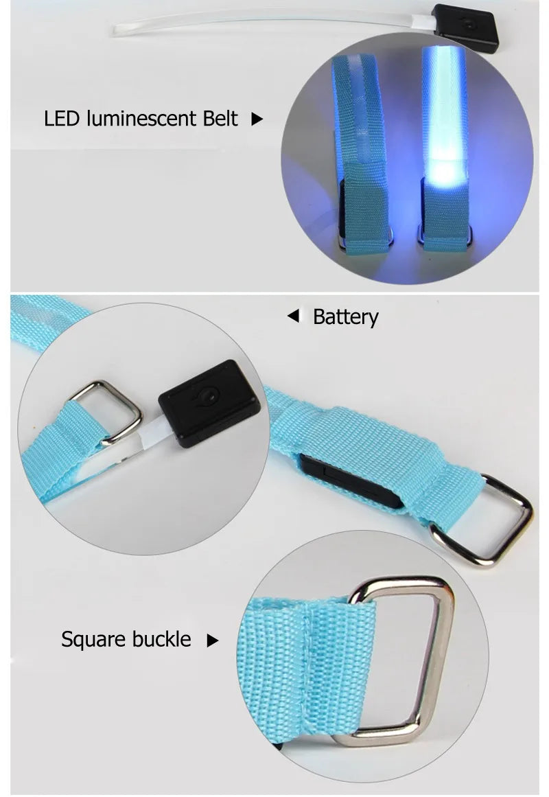 4 pcs/set LED Lighting Horse Leg Safety Belt Horse Leg Straps Night Riding Equipment Outdoor Sports Equestrian Supplies