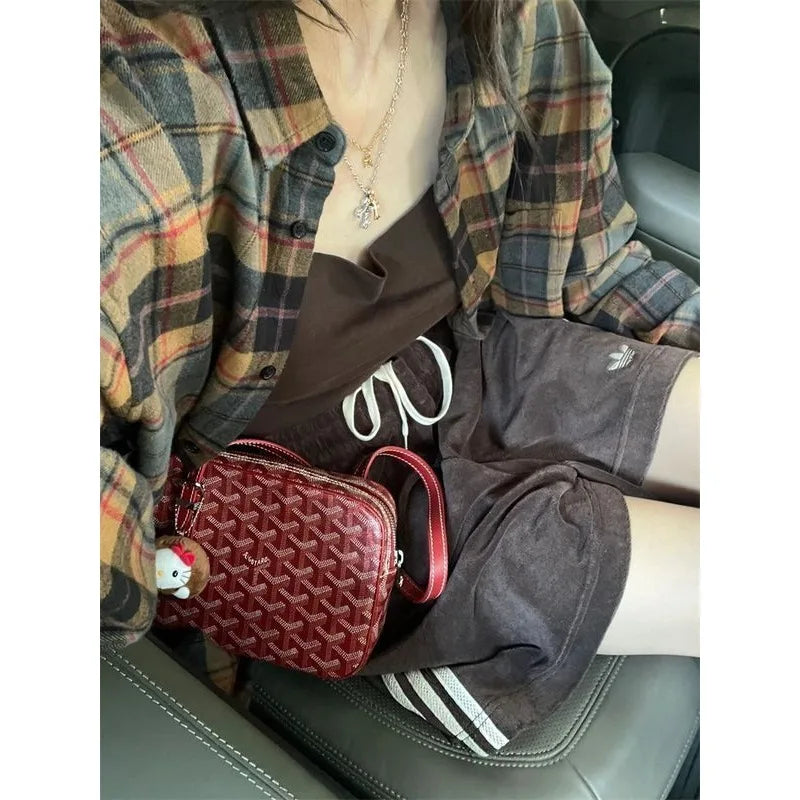 Deeptown Y2k Vintage Plaid Women Shirts Long Sleeve Oversized Blouse Korean Fashion Basic Chic Retro Casual Summer Streetwear