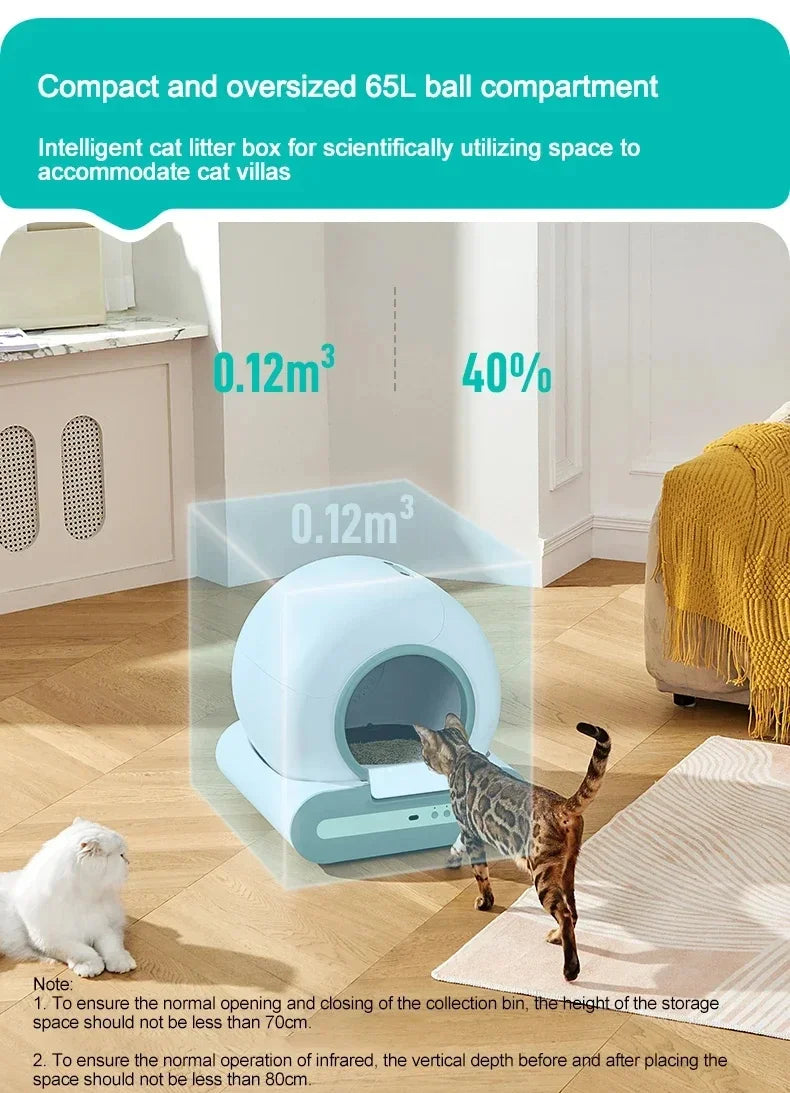 Ti+ Automatic Cat Litter Box APP Control Large Smart Self-cleaning Cat Toilet Litter Tray Lettiera Autopulente Automatica Gatto