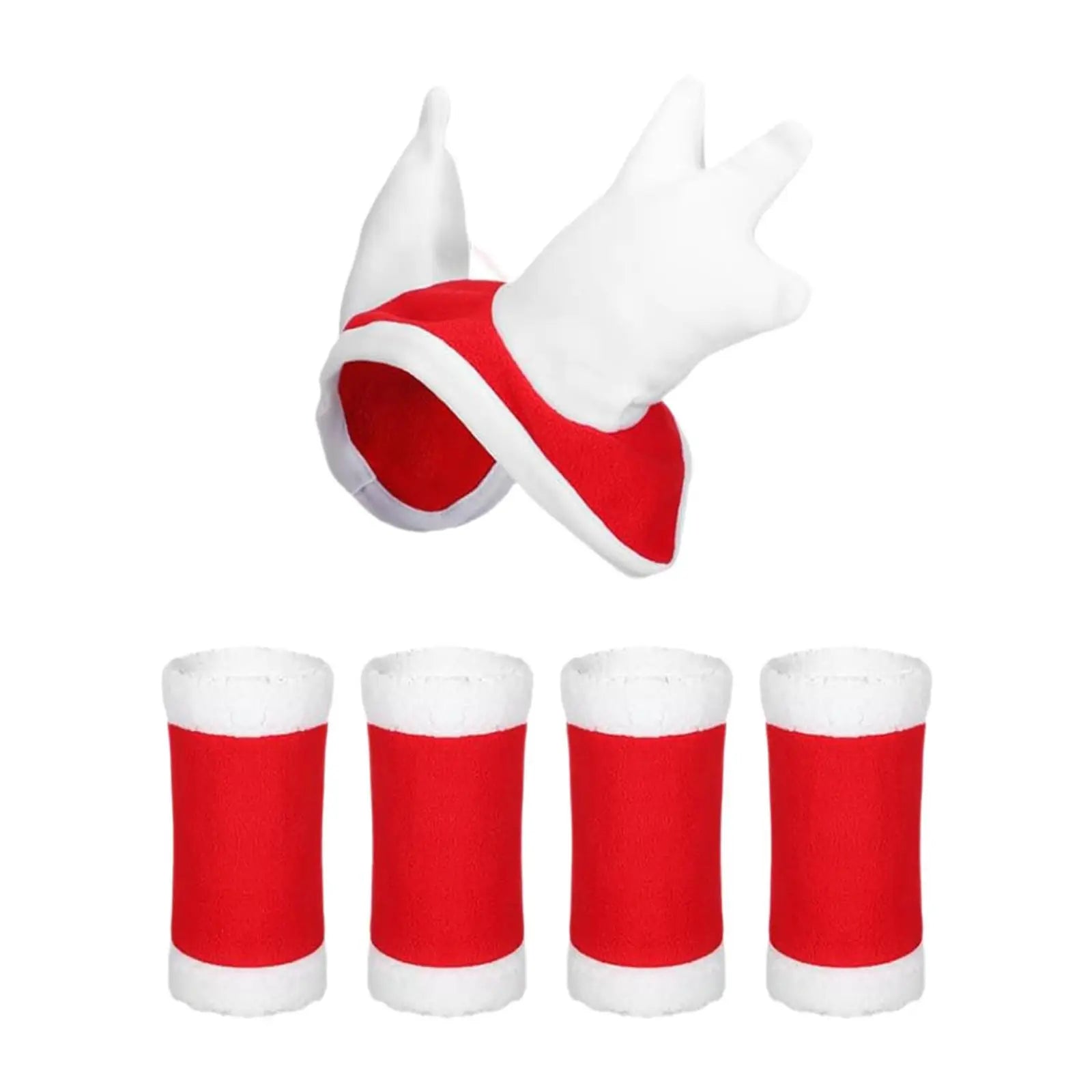 4Pcs Horse Leg Wraps Horse Christmas Hat Velvet Equestrian Equipment Xmas Hat Leg Boots for Parade Party Favors Christmas