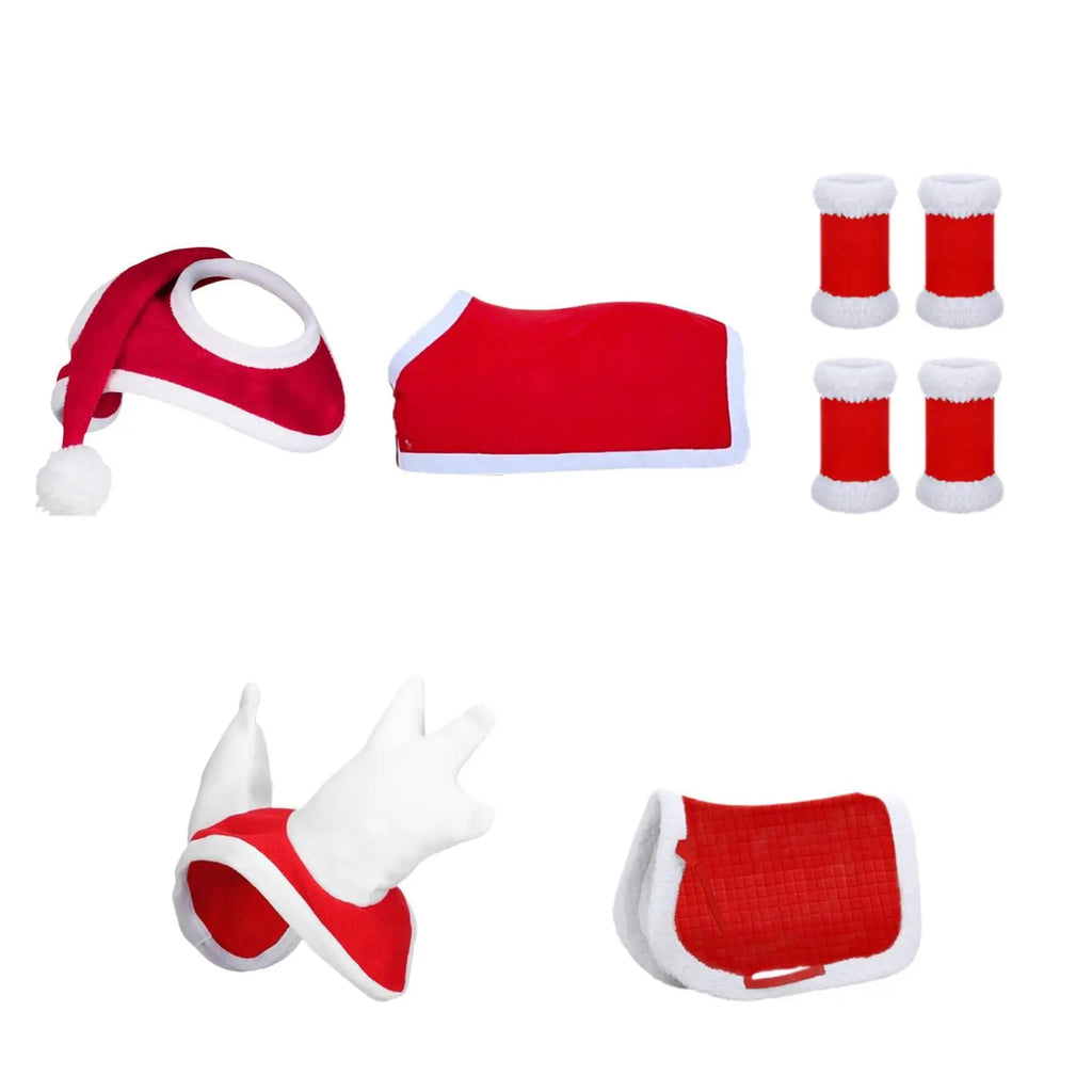 Horse Christmas Hat Horse Santa Hat Headwear Thick Warmer Riding Race Xmas Horse Hat Horse Party Hat for Livestock, Dress up