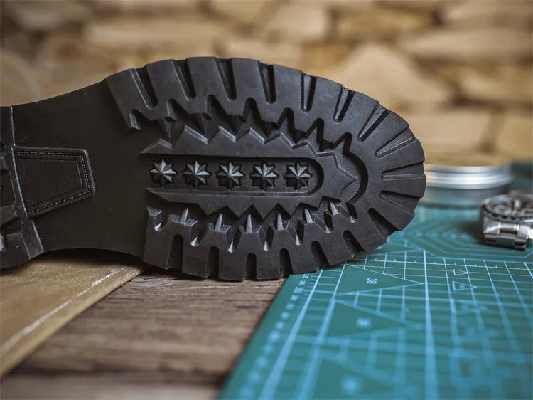 British Retro Men's High-Top Leather Cowboy Boots Lace-Up Comfortable Breathable Equestrian Casual Shoes Premium Quality Fashion