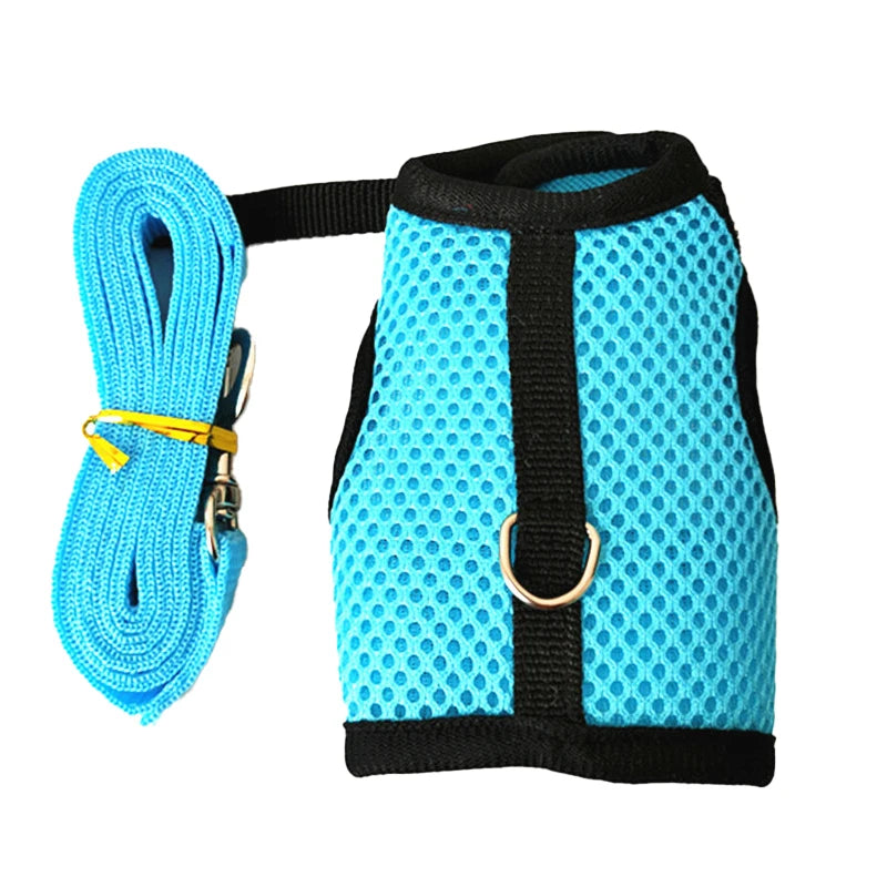 Pet Accessories Rabbit Harnesses Vest Leashes Set Soft Mesh Harness with Leash Small Animal Guinea Pig Hamsters Bunny Accessorie