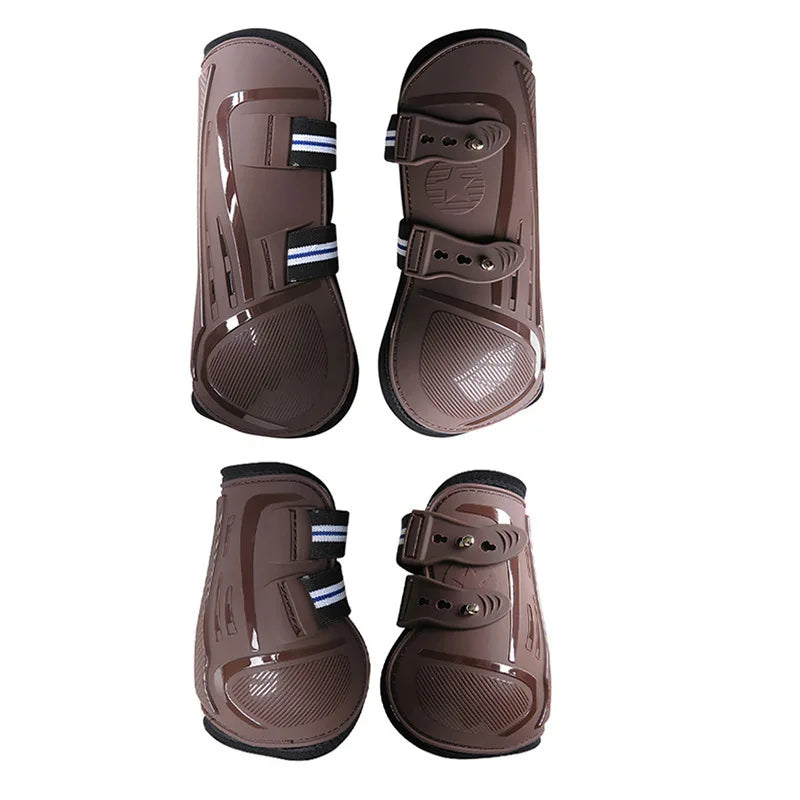 1 Set of 4 Horse Boots Open Front Jumping Tendon Sport Boots Secure Leg Protection Classic Breathable Equestrian Equipment