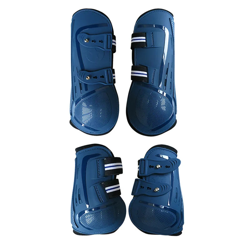 1 Set of 4 Horse Boots Open Front Jumping Tendon Sport Boots Secure Leg Protection Classic Breathable Equestrian Equipment