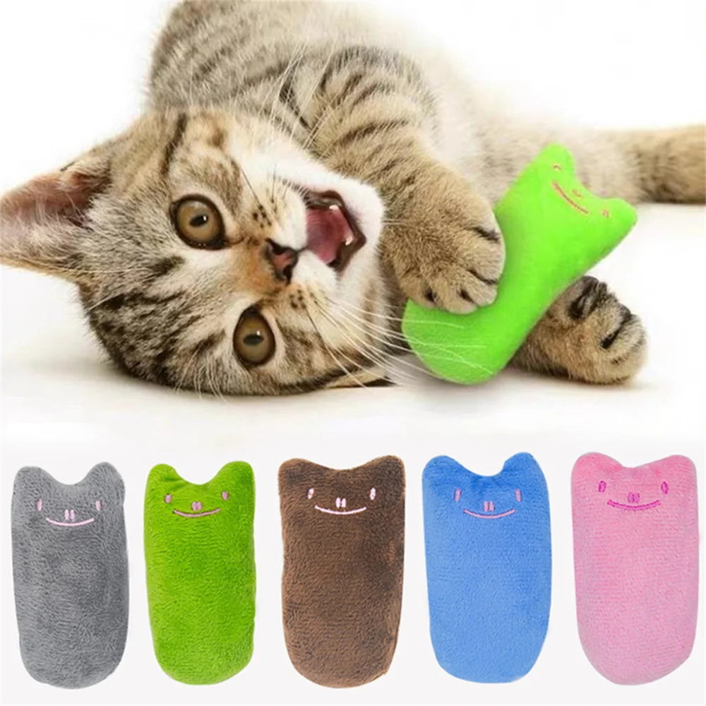 Teeth Grinding Catnip Toys Funny Interactive Plush Cat Toy Pet Kitten Chewing Vocal Toy Claws Thumb Bite Cat Mint For Cats