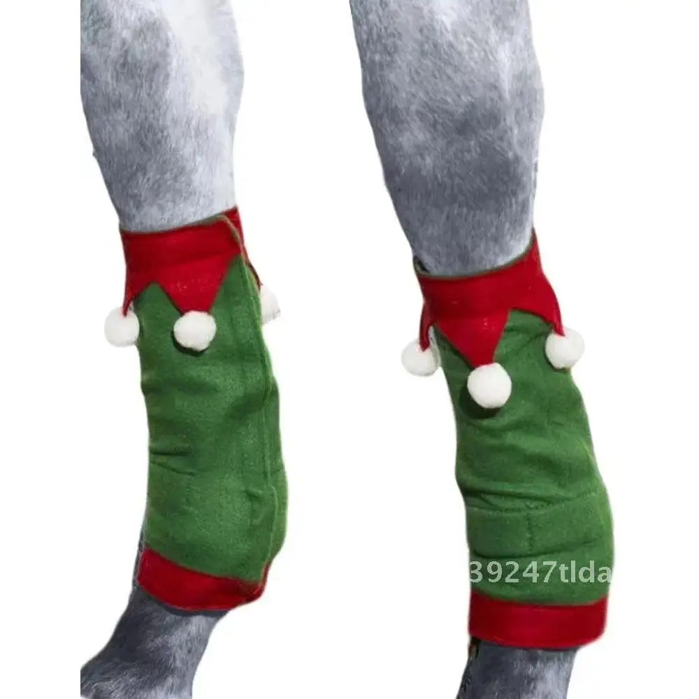 Christmas horse leg protection 4-piece set, New Year horse leg protection parade, winter warm horse leg protection