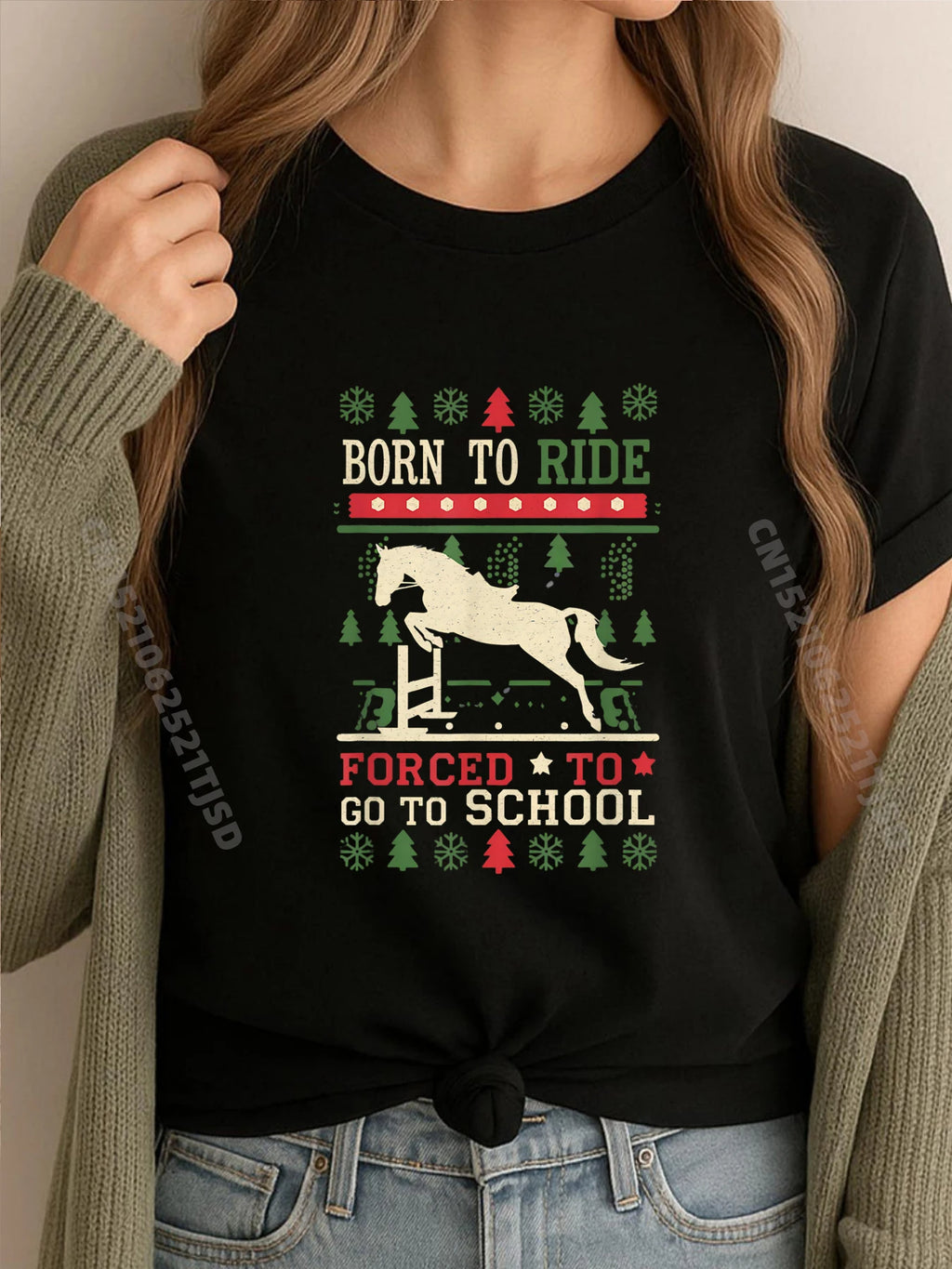 Horse Racing Art Christmas For Girls Horse Lover Equestrian Luxury Clothing T-Shirt T-shirts Birthday