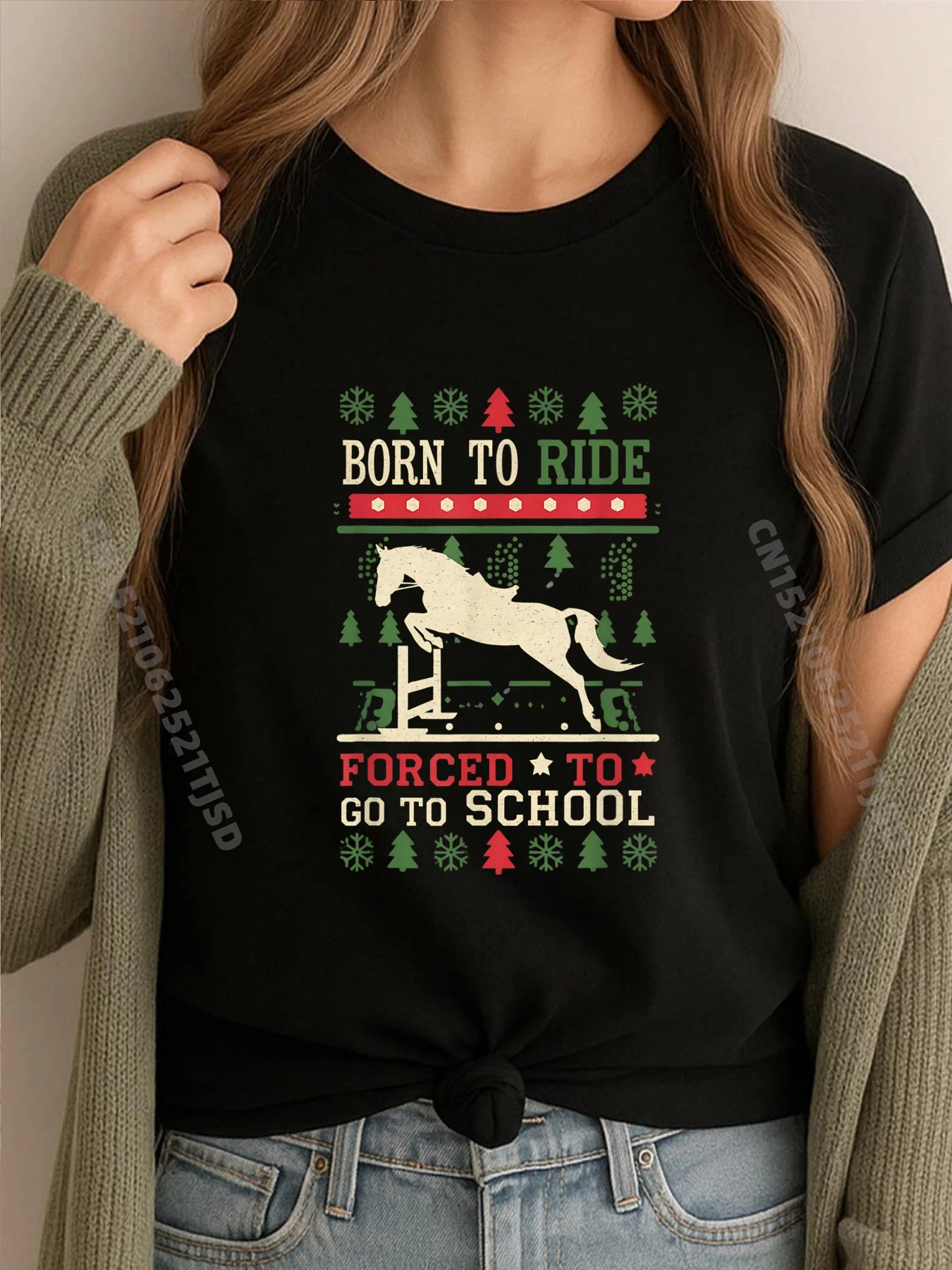 Horse Racing Art Christmas For Girls Horse Lover Equestrian Luxury Clothing T-Shirt T-shirts Birthday