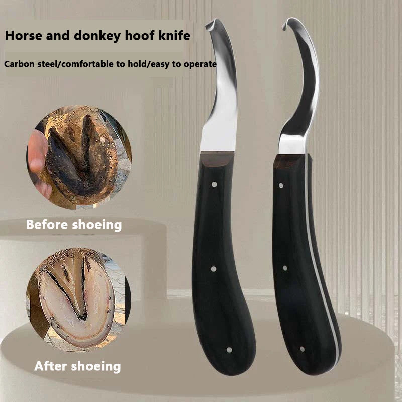 Hoof trimming knives, hoof trimming tools, double-edged stainless steel hoof knives, cattle, horses, sheep, donkeys, and stables