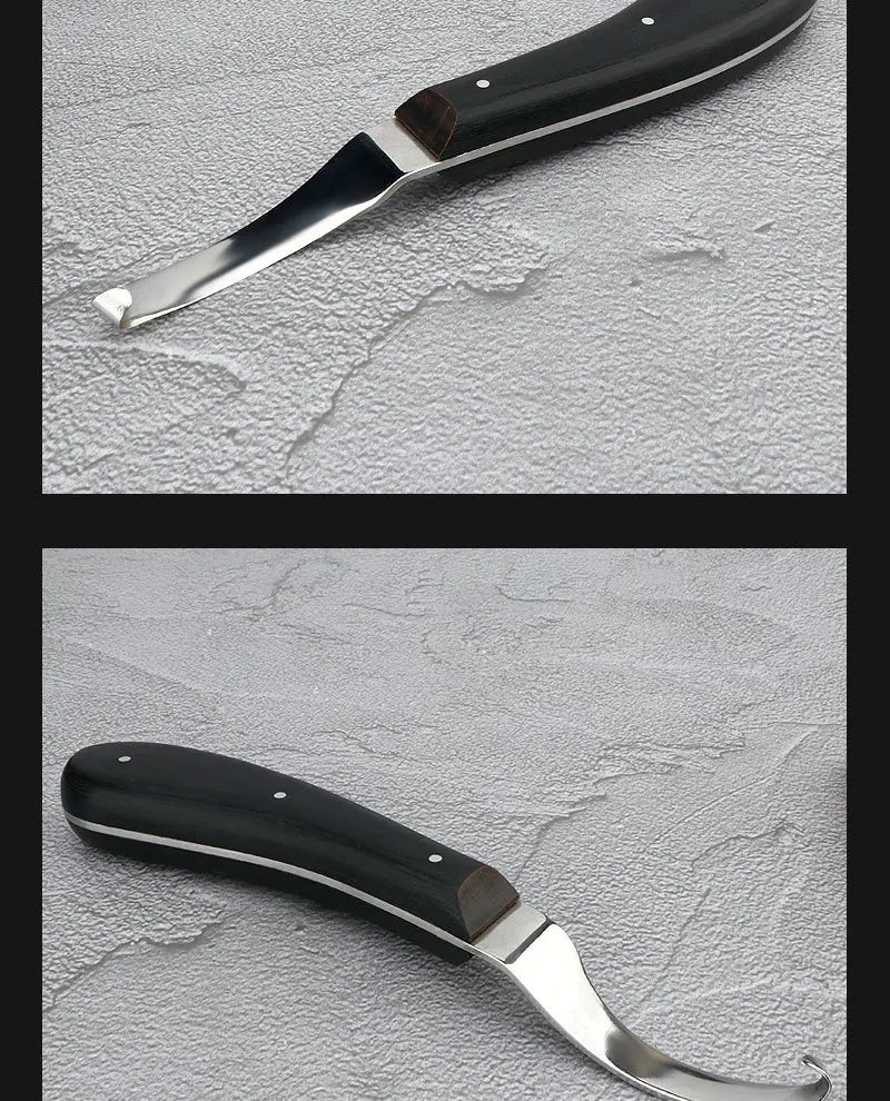 Hoof trimming knives, hoof trimming tools, double-edged stainless steel hoof knives, cattle, horses, sheep, donkeys, and stables