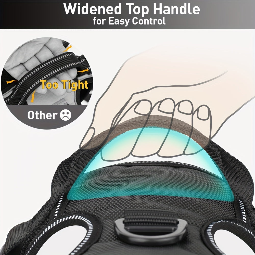 JOYTALE Dog Harness and Leash set,No Pull Adjustable Reflective Oxford Dog Harness Easy Control Medium Large Dog Harness with A Free Heavy Duty 152.4cm Dog Leash