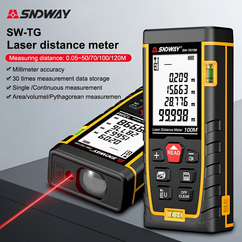 Sndway Laser Distance Meter Digital Trena Laser Tape Range Finder Build Measure Device Elecctronic Ruler Laser Tape Measure Roulette Without 1.5V AAA Battery