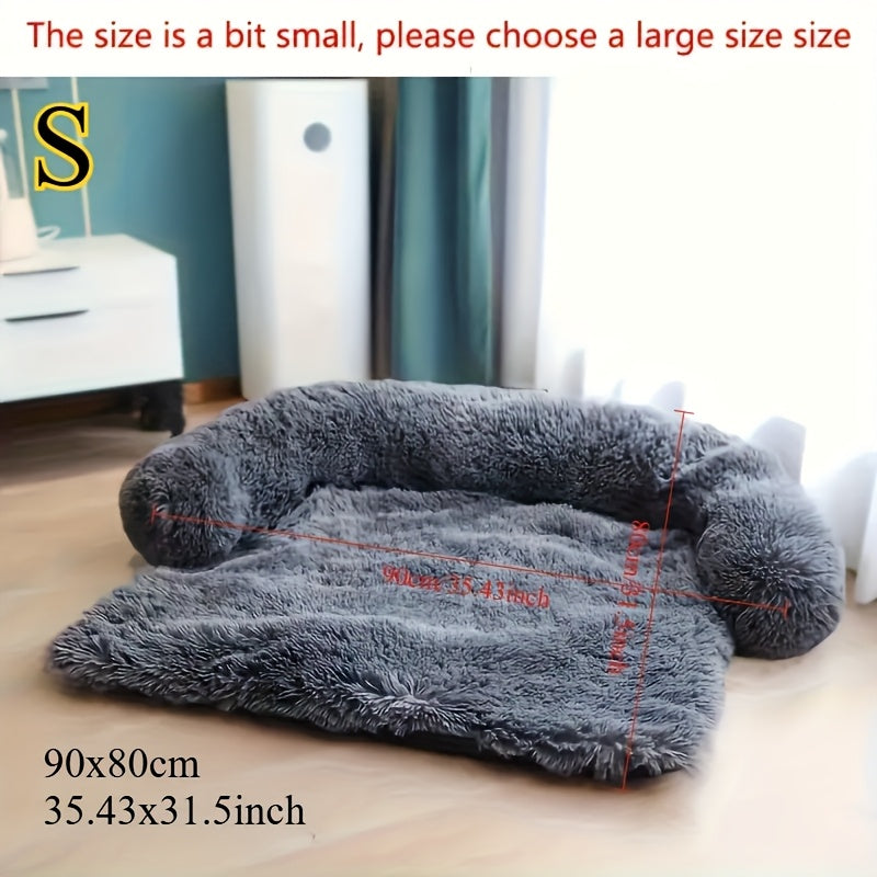 Large Dog Sofa Bed with Plush Faux Fur Cushion - Washable & Non-Slip Pet Furniture for All Sizes (Small to Large Dogs & Cats) - Cozy Car, Bedroom, Sofa & Bed Use, Dog Sofa Bed, Cozy Pet Furniture, Plush Pet Bed, Soft Pet Bed