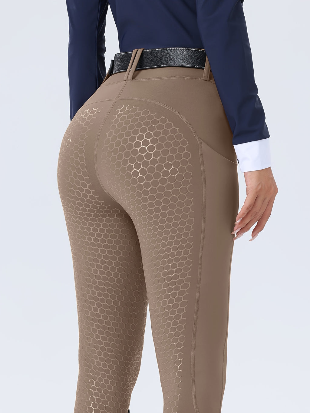 Women's High-Waisted Equestrian Riding Pants - Full Seat Stretch Slim-Fit Bifur Gaps, Durable Machine-Washable Trousers with Pockets for Horseback Riding & All-Season Wear