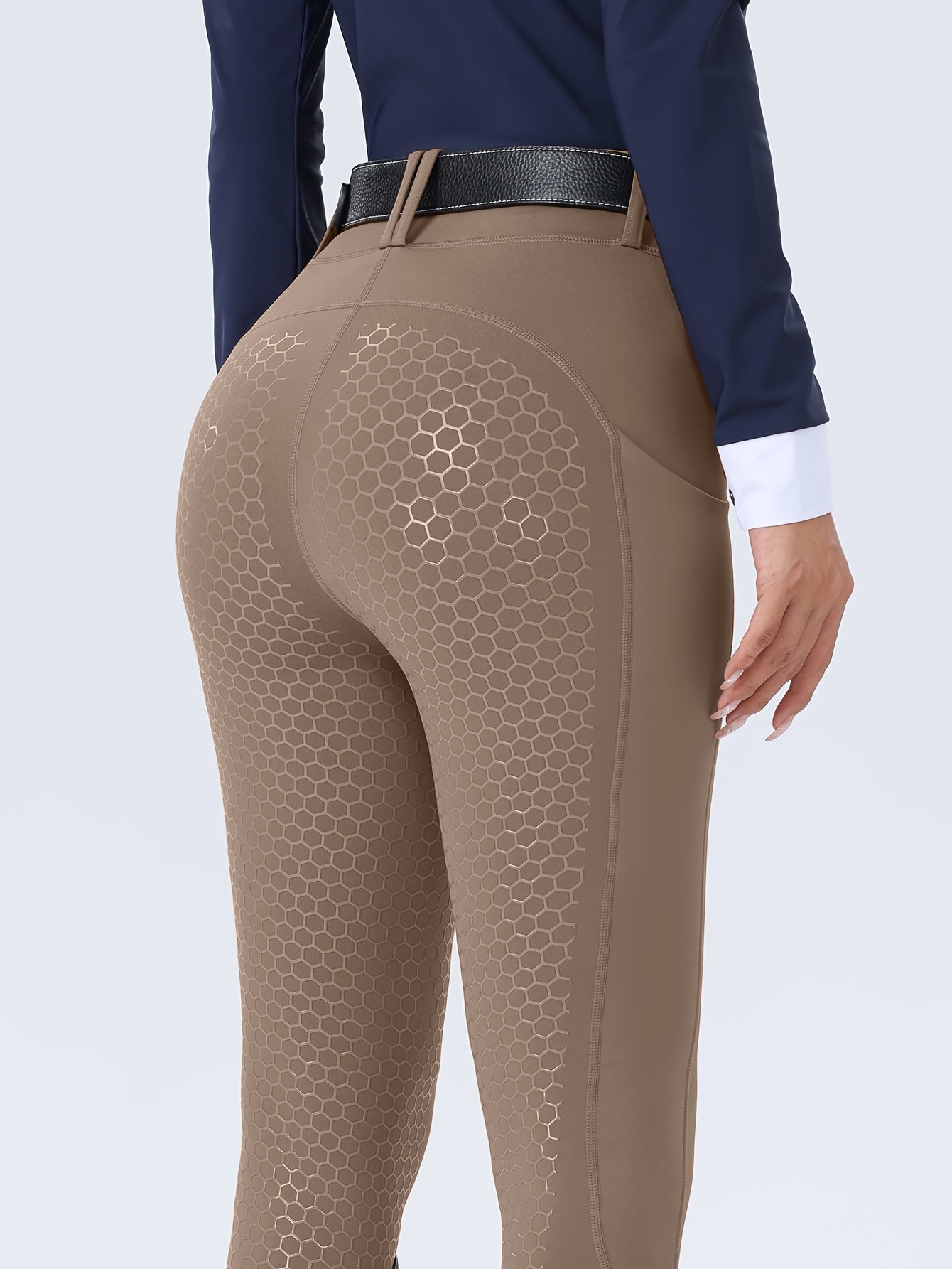 Women's High-Waisted Equestrian Riding Pants - Full Seat Stretch Slim-Fit Bifur Gaps, Durable Machine-Washable Trousers with Pockets for Horseback Riding & All-Season Wear