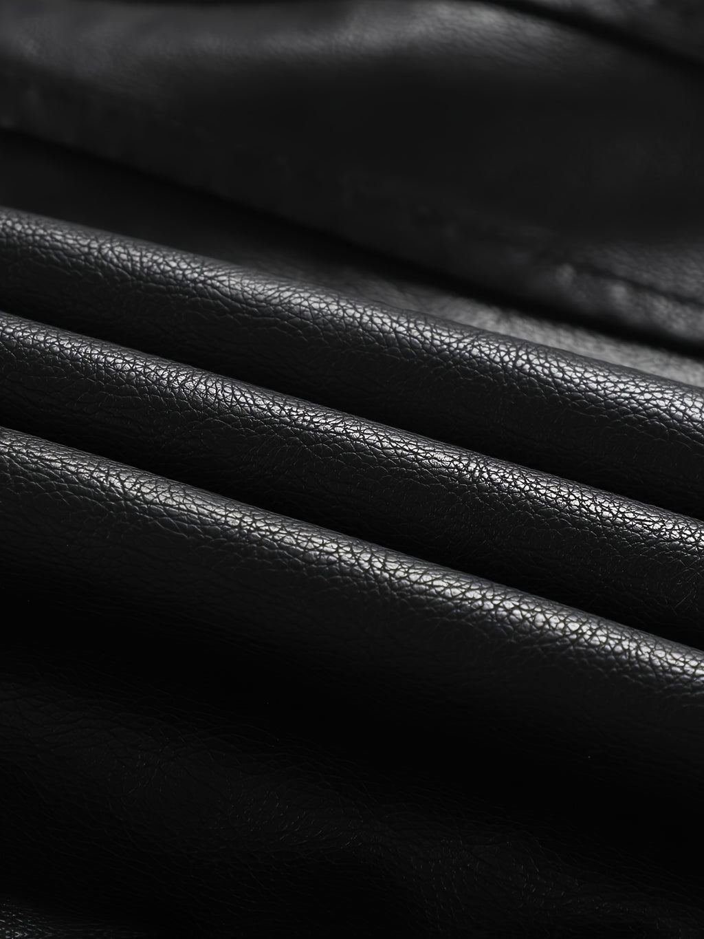 PUPU Women's Retro Leather Jacket - Black Long Sleeve Zipper Front Jacket with Pockets, Machine Washable Casual Outerwear for All Seasons