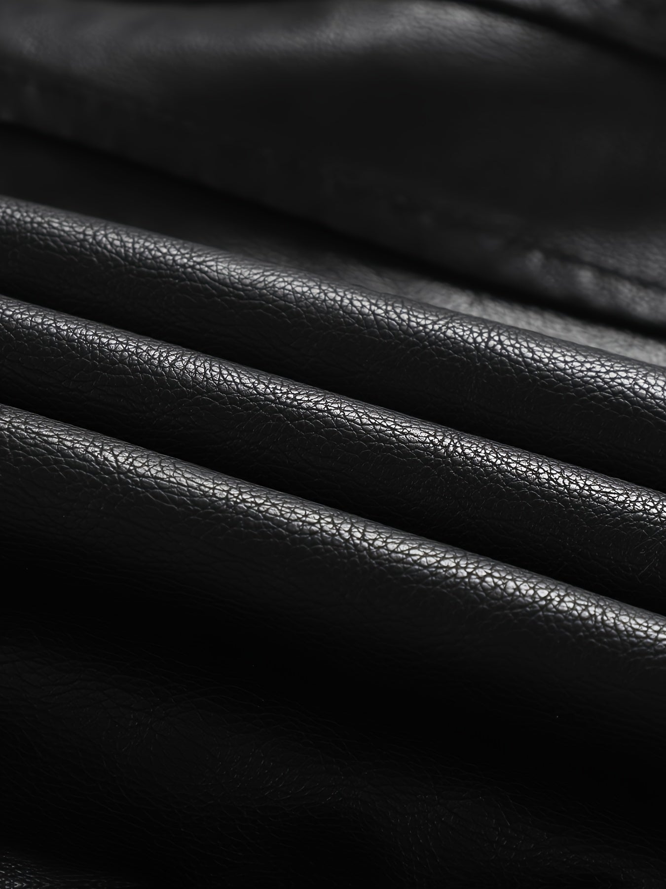 PUPU Women's Retro Leather Jacket - Black Long Sleeve Zipper Front Jacket with Pockets, Machine Washable Casual Outerwear for All Seasons