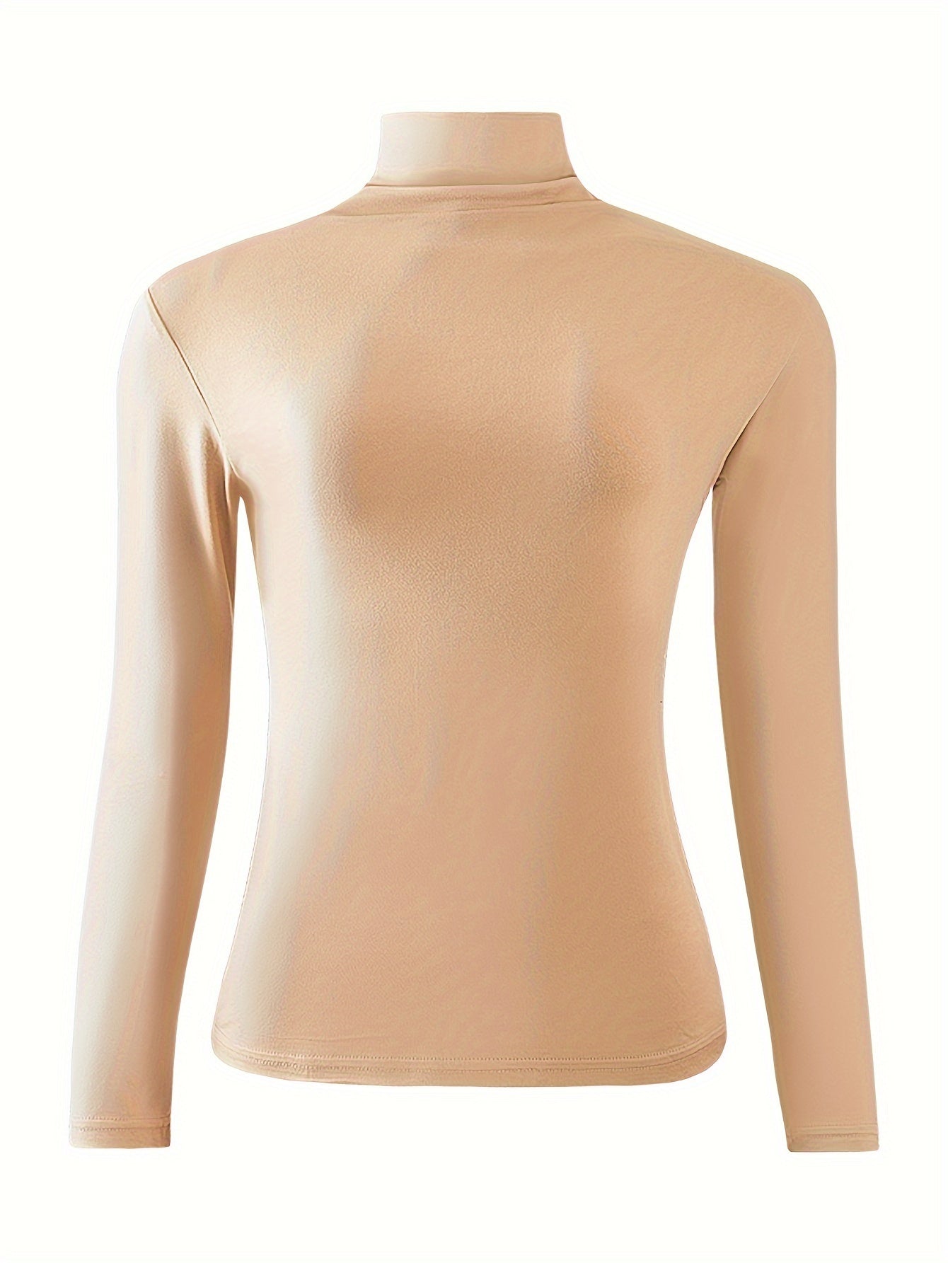 [3pcs Women'S Thermal Base Layer Tops] 3-Pack Women'S Thermal Base Layer Tops, Polyester Knit Warm Half-Turtleneck Shirts for Autumn and Winter