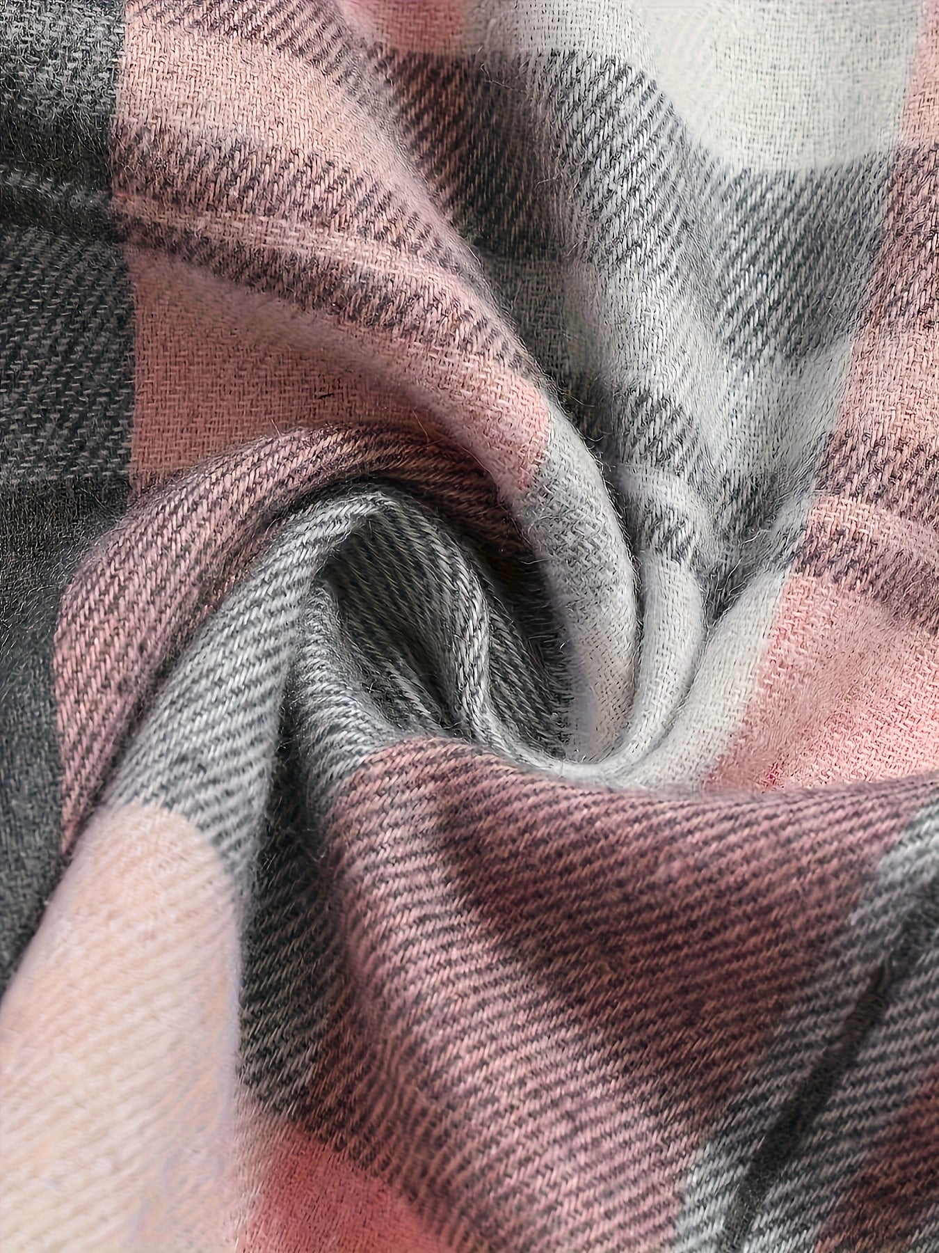 Early Autumn Fashion Retro Loose Hooded Button Sweatshirt Shirt for Women, Soft Contrast Plaid Design with Drawstring and Pockets