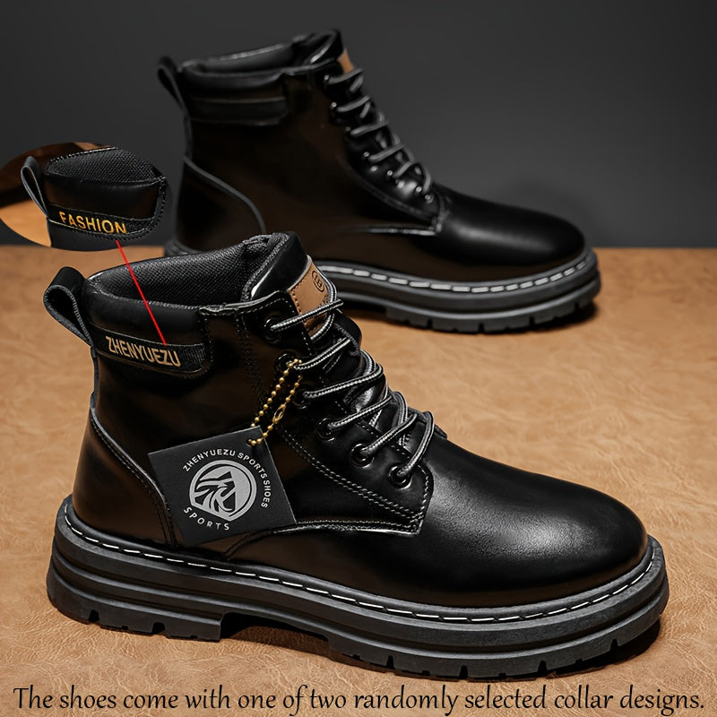 Stivali Uomo Alti Stile British College - Tan/Marrone con Allacciatura