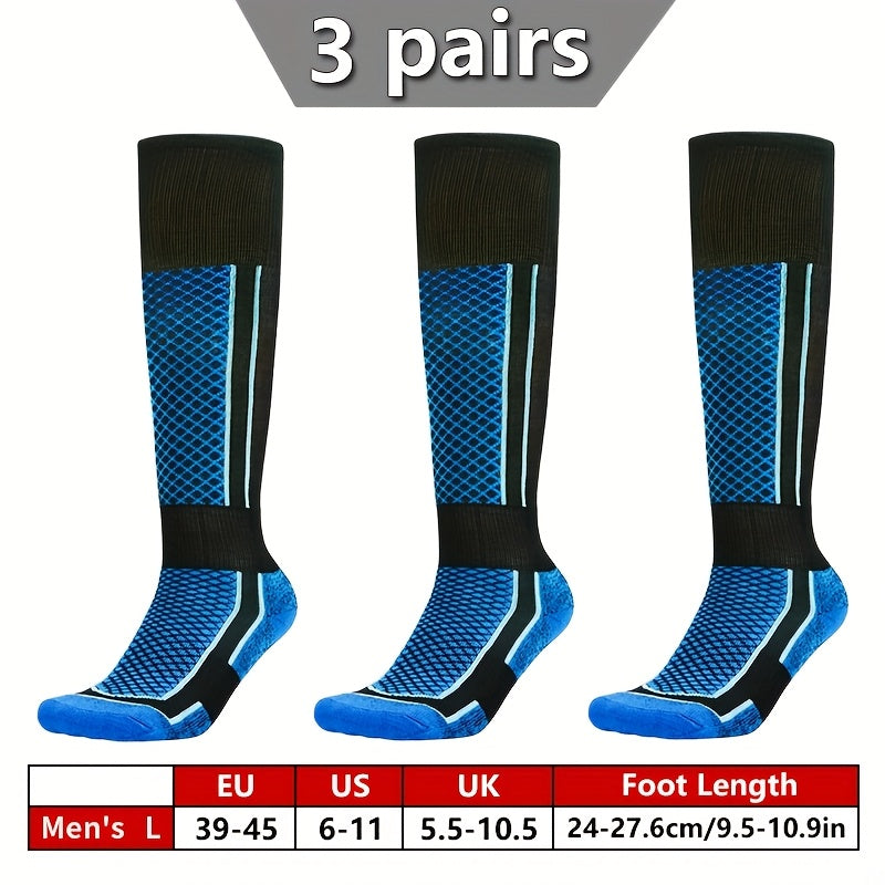 3 Pairs High-Top Thick Sole Men's Socks Women's Socks Equestrian Sports Socks