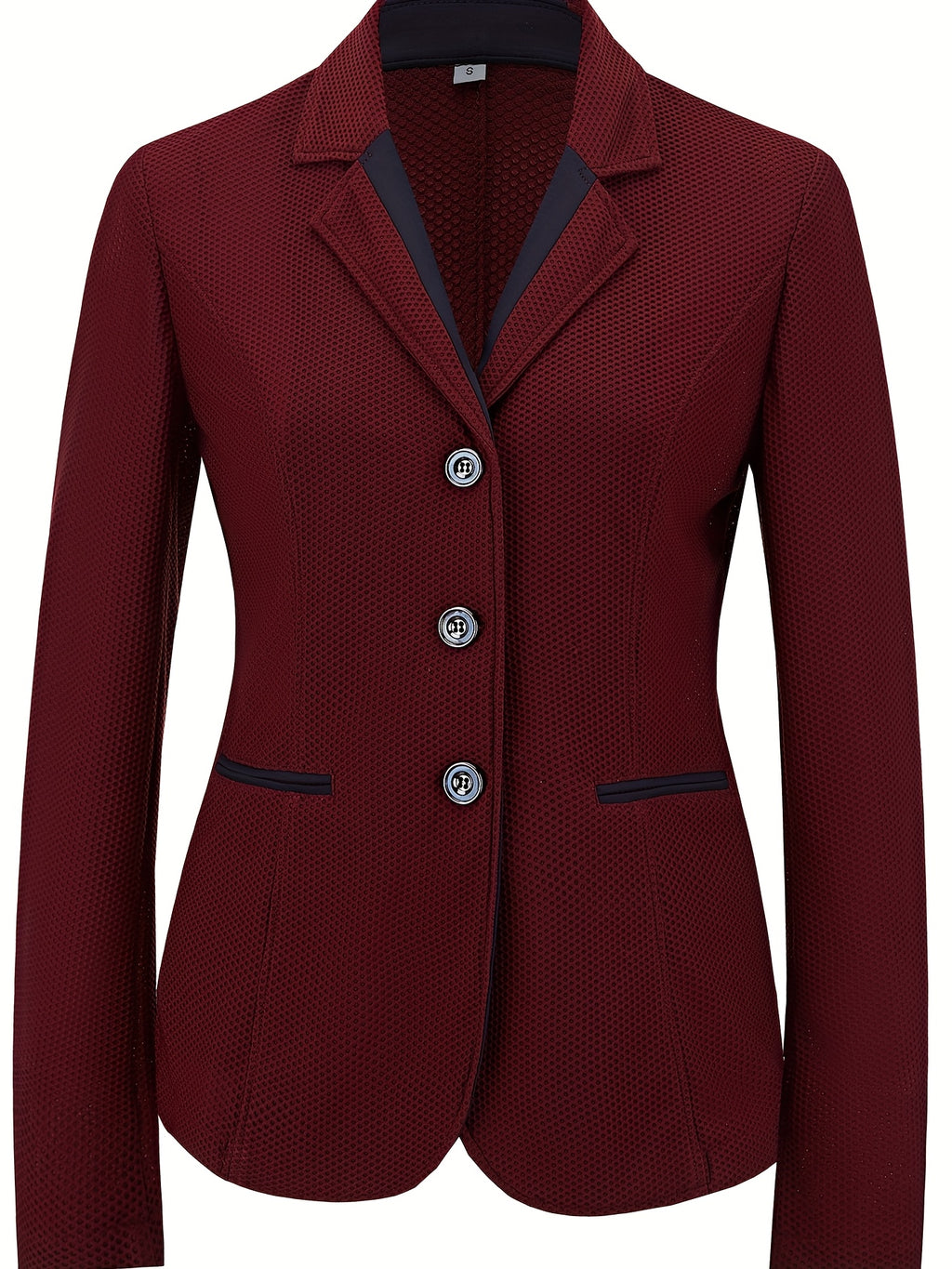 Elegant Women's Equestrian Jacket - Breathable, Lightweight & Stretchy Mesh Fabric, Long Sleeve, Button-Up Riding Coat for Spring/Summer